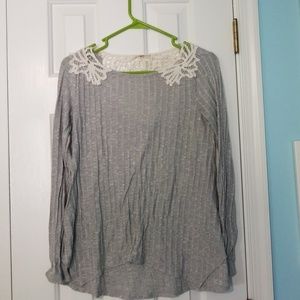 Grey lace top